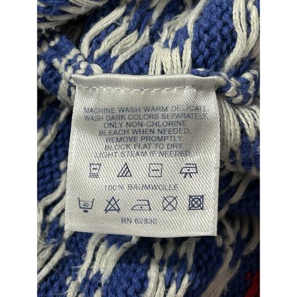 Lands End 1/4 Zip Sweater Boy’s XL (18-20) Nordic Fair Isle Cotton  - Picture 5 of 8